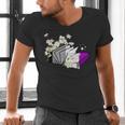 Asexual Book Lover LGBT Reading Pride Ace Flag Daisy Men's V-Neck T-Shirt