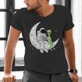 Astronaut Reading Book To Alien Moon Space Book Lover Men Men's V-Neck T-Shirt Astronaut Reading Book To Alien Moon Space Book Lover Men Men's V-Neck T-Shirt