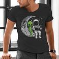 Astronaut Reading Book To Alien Moon Space Women Kids Men Men's V-Neck T-Shirt