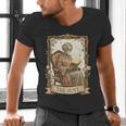 The Aunt Tarot Card Women Skeleton Aunty Book Lover Men's V-Neck T-Shirt