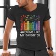 Awesome Like My Daughter Books Floral Proud Mom Women Men's V-Neck T-Shirt
