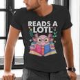 Axolotl Books Readsalotl Reading Bookworm Boys Girls Men's V-Neck T-Shirt