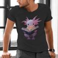 Axolotl Bookworm Reading Book Kawaii Graphic Men's V-Neck T-Shirt