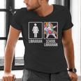 Back To School Library Unicorn Book Lover School Librarian Men's V-Neck T-Shirt