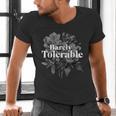Barely Tolerable Shirt Floral Book Lover Quote Bookish Men's V-Neck T-Shirt