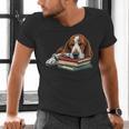 Basset Hound Books Dog Breed Graphic Men's V-Neck T-Shirt