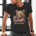 Bear Reading Book Glasses Library Zoo Teacher School Animal Men's V-Neck T-Shirt