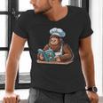 Bigfoot Reading a Cookbook Men's V-Neck T-Shirt