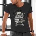 Boo Skeleton Skull Books Halloween Women School Teacher Kid Men's V-Neck T-Shirt Boo Skeleton Skull Books Halloween Women School Teacher Kid Men's V-Neck T-Shirt