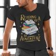 Book Adventure Library Student Teacher Book Men's V-Neck T-Shirt Book Adventure Library Student Teacher Book Men's V-Neck T-Shirt