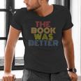 The Book Was Better Retro 70s Vintage Men's V-Neck T-Shirt