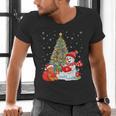Book Christmas Tree Bookworm Gingerbread Man Snowman Reading Men's V-Neck T-Shirt Book Christmas Tree Bookworm Gingerbread Man Snowman Reading Men's V-Neck T-Shirt