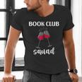 Book Club Squad Reading Bookworm Wine Lover Humor Men's V-Neck T-Shirt