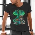 Book Dragon Reading Fantasy Men's V-Neck T-Shirt