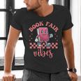 Book Fair Vibes School Librarian Retro 70s Reading Bookworm Men's V-Neck T-Shirt Book Fair Vibes School Librarian Retro 70s Reading Bookworm Men's V-Neck T-Shirt