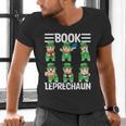 Book Leprechaun St Patrick's Day Library Librarian Reading Men's V-Neck T-Shirt