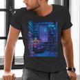 Book Library Bookshelf Armchair Window Pattern Print Men's V-Neck T-Shirt