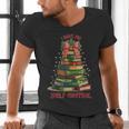 Book Lover Christmas Tree I Have No Shelf Control Men's V-Neck T-Shirt