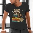Book Lover Racoon Reading Bookish Library Read Books Be Kind Men's V-Neck T-Shirt