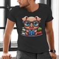 Book Lover Reading Pig Men's V-Neck T-Shirt