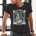 Book Lover Skeleton Reading Love Books Not People Men's V-Neck T-Shirt