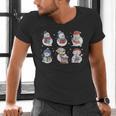 Book Lover Teacher Snowman Reading Books Christmas Winter Men's V-Neck T-Shirt