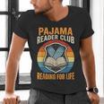 Book And Pajamas Reading Bedtime Men's V-Neck T-Shirt Book And Pajamas Reading Bedtime Men's V-Neck T-Shirt