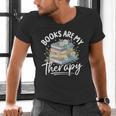 Book Are My Therapy Aesthetic Bookish Reading Men's V-Neck T-Shirt