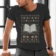 Book Reading Ugly Christmas Men's V-Neck T-Shirt
