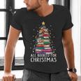 All Booked For Christmas Book Christmas Tree Lights Men's V-Neck T-Shirt All Booked For Christmas Book Christmas Tree Lights Men's V-Neck T-Shirt