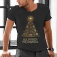All Booked For Christmas Book Tree Book Lover Teacher Men's V-Neck T-Shirt