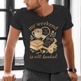 My Weekend Is All Booked Cozy Book Lover Reading Men's V-Neck T-Shirt