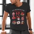 All Booked For Valentine Coquette Bow Girl Women Teacher Men's V-Neck T-Shirt