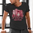 All Booked For Valentines Coquette Bow Book Lover Bookworm Men's V-Neck T-Shirt