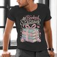 All Booked For Valentines Stacked Books Men's V-Neck T-Shirt All Booked For Valentines Stacked Books Men's V-Neck T-Shirt