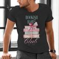 Bookish Babes Club Cute Pink Book Stack With Bow Men's V-Neck T-Shirt Bookish Babes Club Cute Pink Book Stack With Bow Men's V-Neck T-Shirt