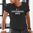 Bookish Quote Reading Lover I Love Fictional Men Men's V-Neck T-Shirt