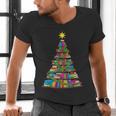 Bookmas Christmas Book Tree Book Lover English Teacher Men's V-Neck T-Shirt Bookmas Christmas Book Tree Book Lover English Teacher Men's V-Neck T-Shirt