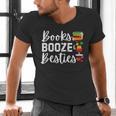 Books Booze And Besties Book Lover Bestie Squad Twinning Men's V-Neck T-Shirt