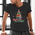 Books Make You Bright Christmas Librarian Book Lover Men's V-Neck T-Shirt