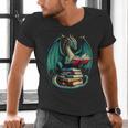 Books Dragon Reading Book Lover Men's V-Neck T-Shirt