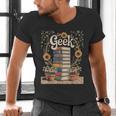Books Geek Sunflower Floral Cute Vintage Books Reader Lover Men's V-Neck T-Shirt