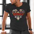 Books Heart Valentines Day Books Are My Love Language Men's V-Neck T-Shirt