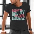 Books Are My Love Language Book Lover Reading Men's V-Neck T-Shirt Books Are My Love Language Book Lover Reading Men's V-Neck T-Shirt
