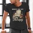 Books Are My Therapy Cozy Reading Chair Artwork Men's V-Neck T-Shirt