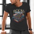 Books Rock Rock'n Roll Science Of Reading Teachers Guitar Men's V-Neck T-Shirt Books Rock Rock'n Roll Science Of Reading Teachers Guitar Men's V-Neck T-Shirt