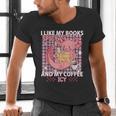I Like My Books Spicy And My Coffee Icy Librarian Men's V-Neck T-Shirt