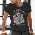 I Like My Books Spicy And My Coffee ICY Skeleton Women Men's V-Neck T-Shirt I Like My Books Spicy And My Coffee ICY Skeleton Women Men's V-Neck T-Shirt