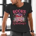 Books Are My Valentine Coquette Bow Book Flower Girl Women Men's V-Neck T-Shirt