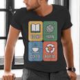 Books Yarn Coffee Repeat Crocheting Men's V-Neck T-Shirt Books Yarn Coffee Repeat Crocheting Men's V-Neck T-Shirt
